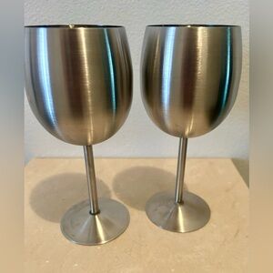 2 Stainless Steel wine glasses/goblets